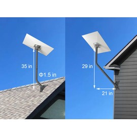 CEKAY Starlink Mounting Kit - Sturdy J-Pole Mount With Adapter for Gen3/V3 Standard Dish - Adjustable Mast for Wall, Eave, or Roof (Includes 35" Pole and Adapter)