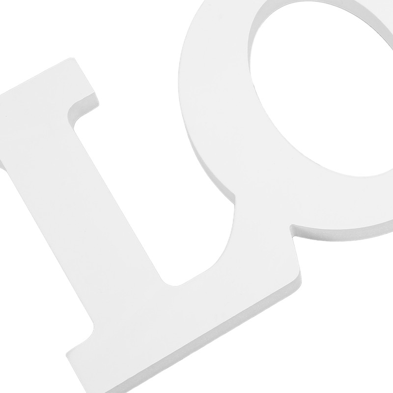 Wood Love Sign White One Piece Design Exquisite Beautiful Wooden