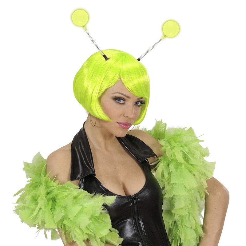 shoperama Headband with Fluorescent Balls Neon Antennas Alice Band Alien