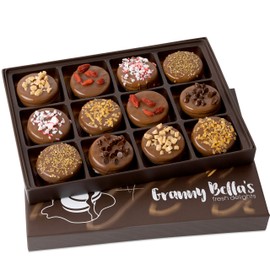 Easter Gift Basket, 12 Chocolate Covered Cookies, Mothers Day Gourmet Spring Candy Gift Box for Food Delivery, Hamper Stuffer Gifts for Mom, Family and Friends