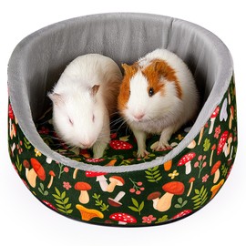 Hedgeink Guinea Pig Bed Soft Cat Beds Sleeping Nest with Thick Removable Mat Rabbit Beds Machine Washable Guinea Pigs Accessories, Round Cuddler Cup Bed for Rabbit Ferret Hamster Chinchilla
