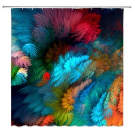 AMHNF Colorful Shower Curtain Art Decor Beautiful Watercolor Abstract Bathroom Curtain Decor Machine Washable  70x70Inches