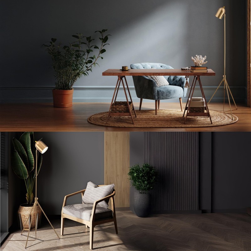 O'Bright Helios - Adjustable Tripod LED Floor Lamp, Dimmable, Swivel