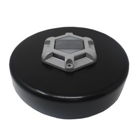 JSP Manufacturing Flat Dock Piling Cap with Outdoor Solar Powered Waterproof LED Light | Black or White Caps 8" 9" 10" 11" 12" (Black, 11 inch)