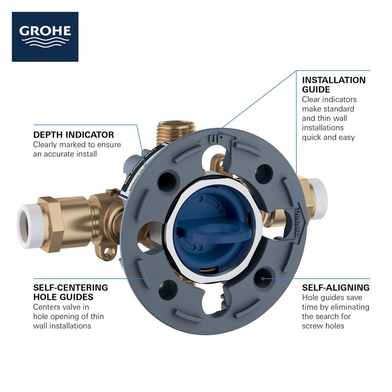 GrohSafe 3.0 Pressure Balance Valve Rough with Flush Plug with