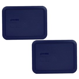 Pyrex Bundle - 2 Items: 7210-PC 3-Cup Blue Plastic Food Storage Lids - Original Genuine Pyrex Lids - 2 Pack -Made in the USA