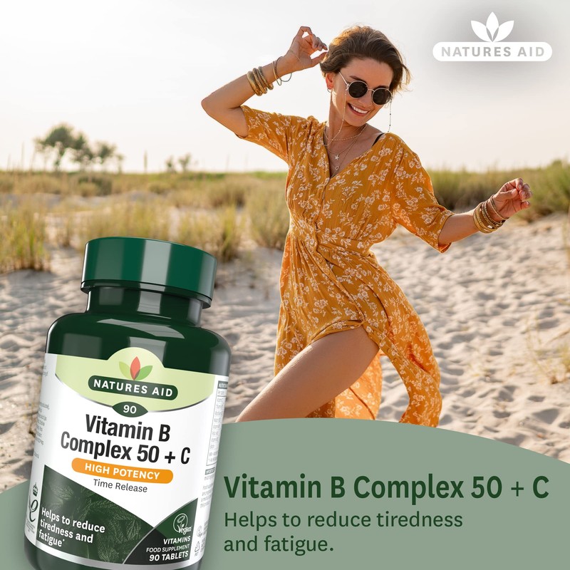 Natures Aid Vitamin B Complex 50 + C (High Potency)