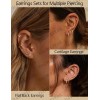 Daiweiyox 14pares Aretes Mujer De Acero Inoxidable Para Piercing Oreja