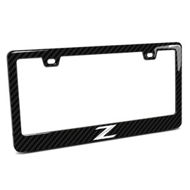 iPick Image for - Nissan 370Z Z Logo Black Real 3K Carbon Fiber Finish ABS Plastic License Plate Frame