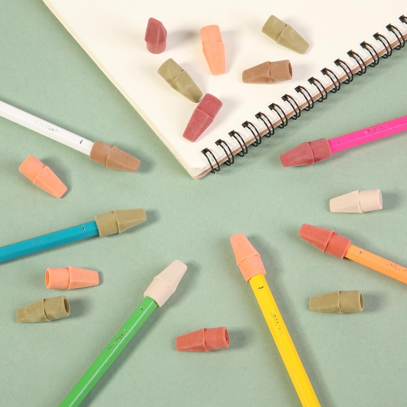 Mr. Pen- Pencil Erasers Toppers, 120 Pack, Colorful, Latex Free,