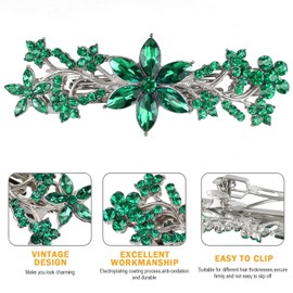 Crystal Hair Barrettes, Rhinestone Flower Hairpins Hair Clips, Sparkly Austrian Hairgrip Hair Headwear Accessories for Women Girls