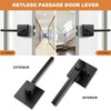 Probrico Square Black Passage Door Handle Heavy Duty Keyless Door