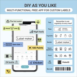 MakeID Label Makers L1 Q1 Refills Waterproof Laminated Custom Stickers Office Labels Replacement 0.63" x 13' (16mm x 4m)