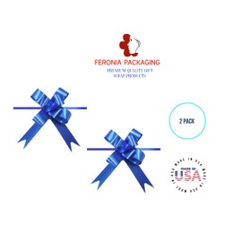 Butterfly Pull Bows 4" with 2 Pack by Feronia Packaging (Royal Blue)