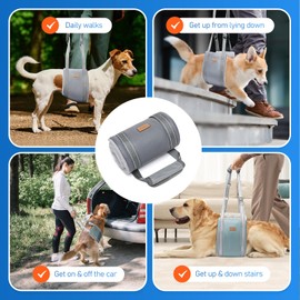 Dog Lift Harness for Large Dogs, Adjustable Dog Sling for Back Legs, Hip Support Harness to Help Lift Dogs Rear for Helps Senior, Injured, Disabled and After ACL Surgery Dogs - Large, Grey