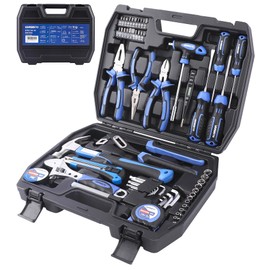 URASISTO 62 Piece Tools Set, General Household Tool Kit with Storage Toolbox, Basic Tool Set for Home, Garage, Apartment and Dorm