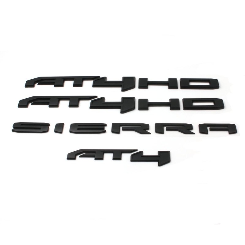 Mnneryss 6PCS Matte Black AT4 HD Emblems Sierra Letters Compatible
