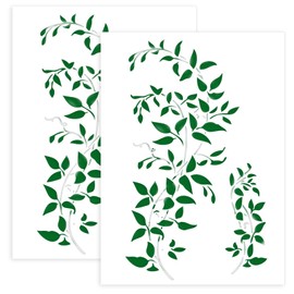 DOPENSPI 2PCS Large Leaf Vine Stencils for Painting on Wood Walls, 11.7x8.3in A4 Branches Stencil Reusable Vine Leaves Stencil for Wood Wall Canvas Home Decor DIY Crafts Drawing