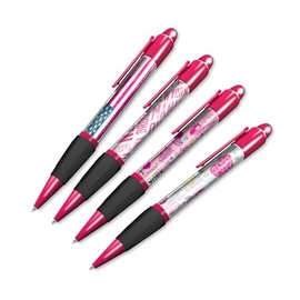 DV DESIGN Set of 4 New York Pink Ballpoint Pens - USA America City NYC Black Ink Travel Holiday Friends Boys Girls Men Women Theme Pen #81354