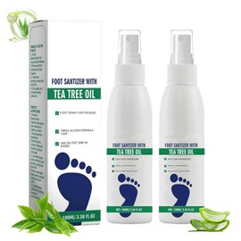 ETUIH Foot Sanitizer Spray with Tea Tree Oil，Foot & Nail Sanitizer Spray with Tea Tree Oil,Contains Natural Tea Tree Oil and Aloe Vera, 3.38oz/Bottle (2pcs)