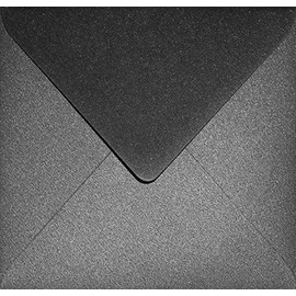 Netuno 25 Square Envelopes 153 x 153 mm 120 g Aster Metallic Black Pearlescent Gloss Envelopes Black Square Pearlescent Metallic Effect