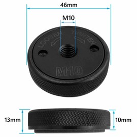 Gasea M10 Thread Hand Tighten Quick Change Heavy Duty Locking Retaining Clamping Flange Nut for Angle Grinderr