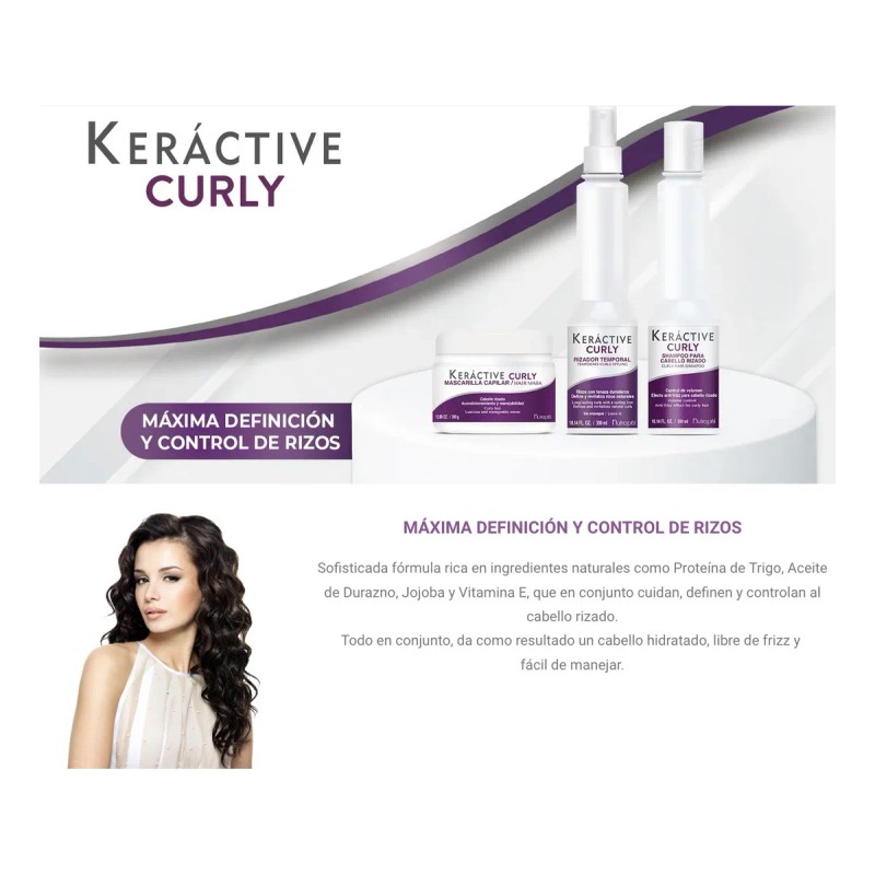 Nutrapel Keráctive Curly Tratamiento Mascarilla para Cabello Rizado 360g