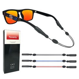 Favanty No Tail Adjustable Women Glasses strap chain for Sport,Anti-slip Sunglasses Lanyard Strap Eye Glasses Holders 3PCS