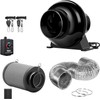iPower 4 Inch 195 CFM Upgrade Inline Fan, Air Carbon