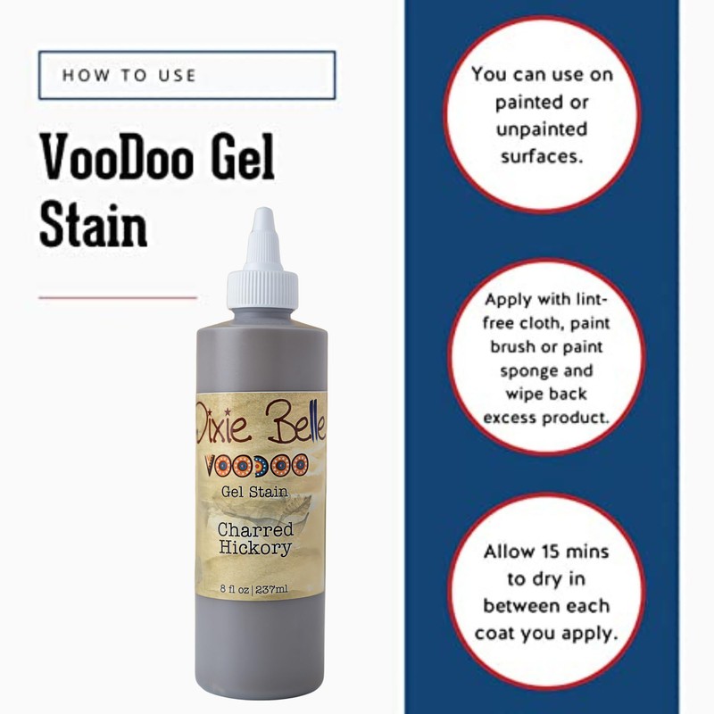 Dixie Belle Voodoo Gel Stain - Charred Hickory (8oz) -