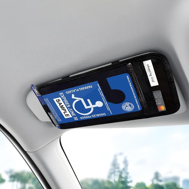 KHGUZ Car Handicap Placard Holder, Visor Disabled Parking Permit Sign