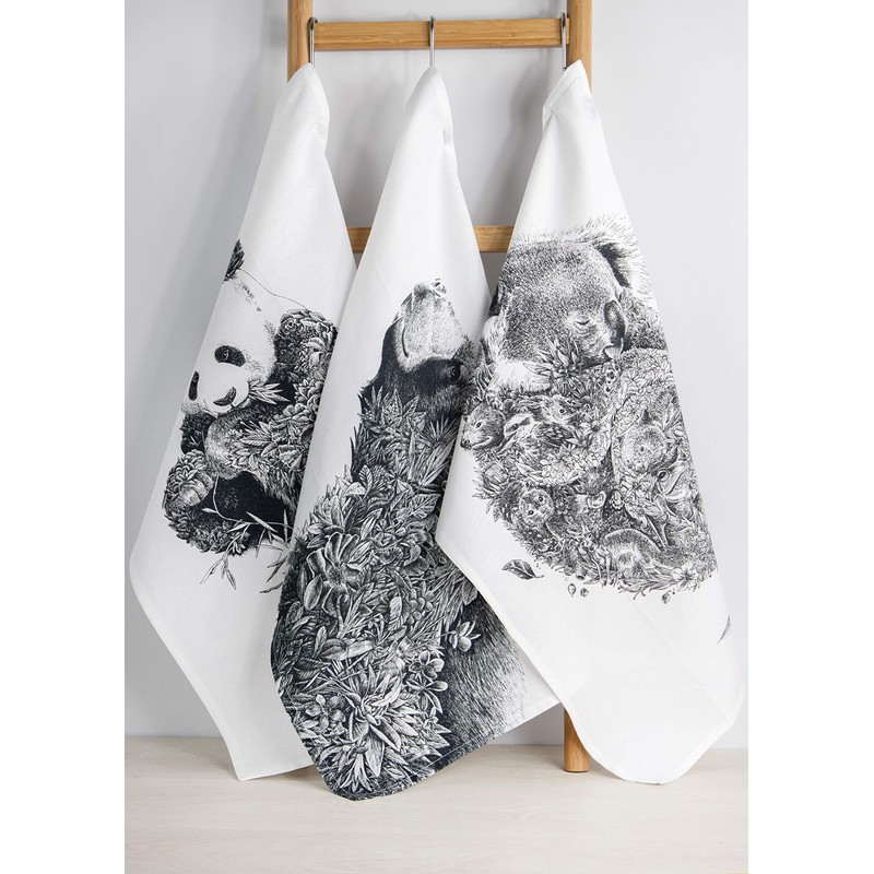 Maxwell & Williams Marini Ferlazzo Tea Towel with Carnaby Cockatoo