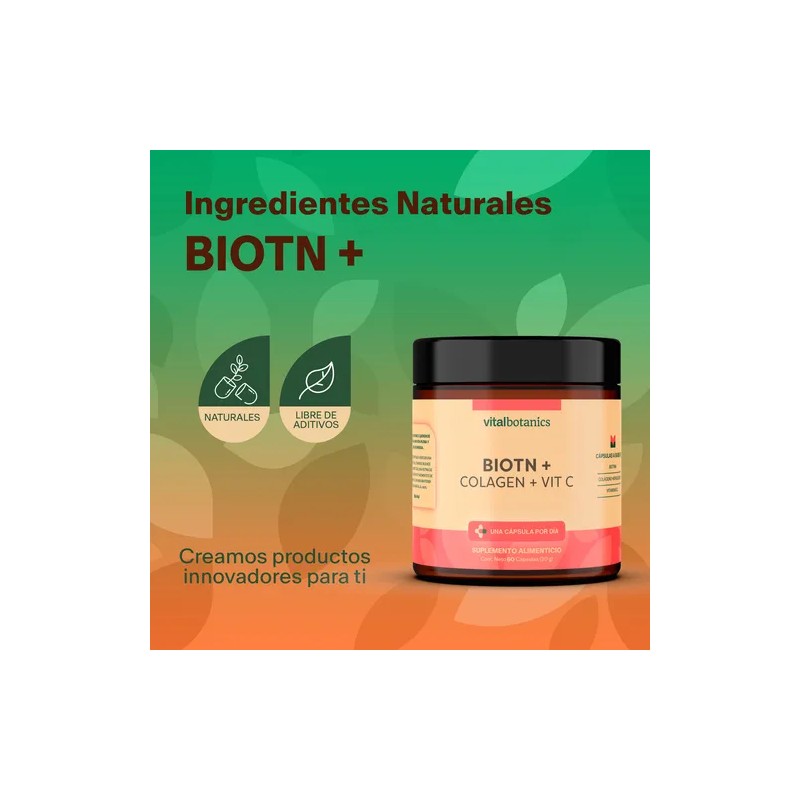 Biotina Pura + Colageno Hidrolizado Con 60 Capsulas