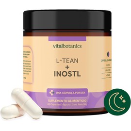 L-Teanina + Inositol. 60 capsulas de 500mg (2 Meses). VitalBotanics. Multivitaminico con L-Glutamina, Suplementos Alimenticios. Libre de Gluten y Aditivos. Apto Dieta Keto