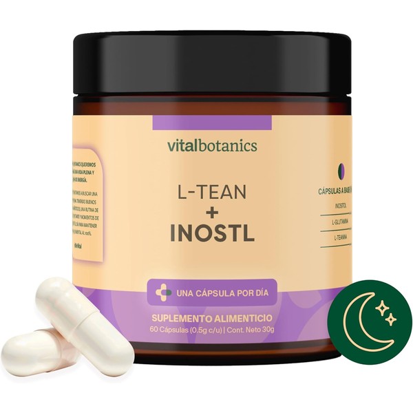 L-Teanina + Inositol. 60 capsulas de 500mg (2 Meses). VitalBotanics.