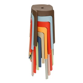 Silencear 10 Pack Plastic Stackable Stools, 18" Height Stack Stools Nesting Stools, Stacking Portable Stool PP Seat, Portable Plastic Round Stools for Classroom School Home Office, Colorful