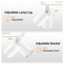 BoostArea Track Lighting Kit, Kitchen Lighting Fixtures Ceiling, 4 way Ceiling Spot Lights, Rotatable Light Heads, Modern Track Lighting Fixtures Ceiling for Bedroom/Living Room,GU10 Bulb Not Included