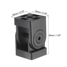 sourcing map 2Pcs Die-Cast Aluminum Pivot Joint 180°Adjustable Flexible Pivot Joint Connector with M8 Screws for 3030 Series Aluminum Extrusion Profile, Aperture 8mm, Black