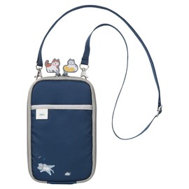 Lihit Lab Nyan Scene Cat Smartphone Shoulder Pouch Indigo Blue A2225-11