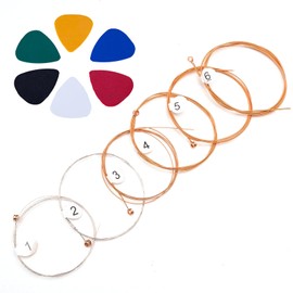 Acoustic Guitar Strings for Acoustic Guitar, Brilliant Sound Quality, Bronze 6 String Set & 5 Guitar Strings Made of Steel for Acoustic Guitar, Western Guitar Strings Steel, Acoustic Guitar String