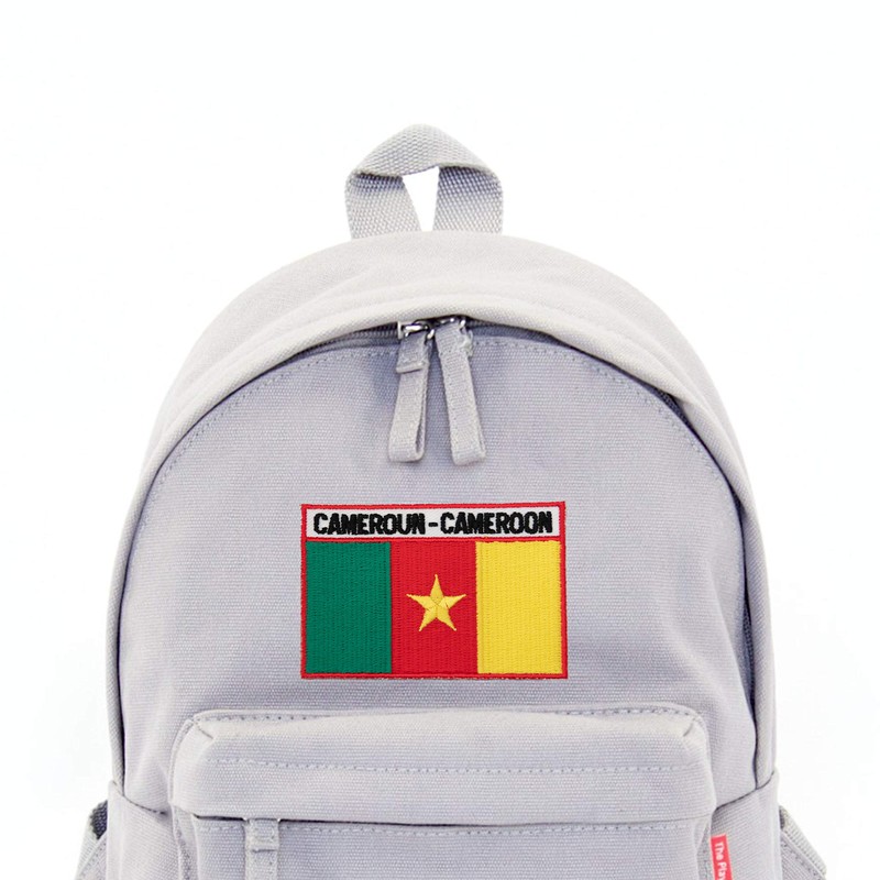 Parche bordado de la bandera de Camerún con pin de