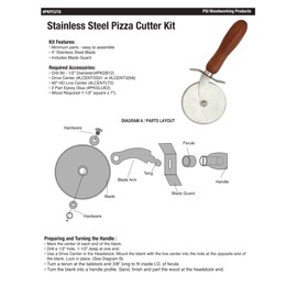 Penn State Industries PKPCUTA Standard Stainless Steel Pizza Cutter Kit Woodturning Project (5pack)