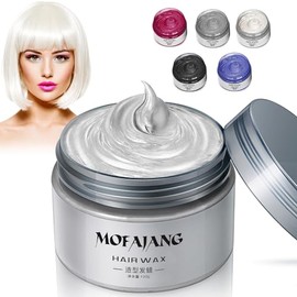 Cera Temporal para Color de Cabello, KCHOOH, Cera para el Cabello Natural, Tinte Desechable, Fcil de Limpiar para Peinado Diario, Fiestas, Cosplay (Bl