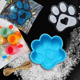 Paw Print Silicone Car Freshie Supplies Molds, Rifanda Aroma Bead Car Freshener Mold for Freshie, Candle Supplies Molds Silicone Soap Molds Epoxy Resin Molds for Home Office Car