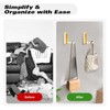 MSLOVE Folding Wall Hooks, 4 Pcs Gold Heavy Duty Foldable