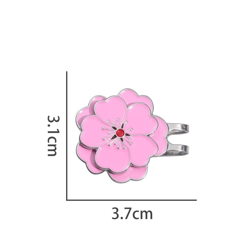 Golf Hat Clip Peach Blossom Ball Markers Hat Clip Magnetic