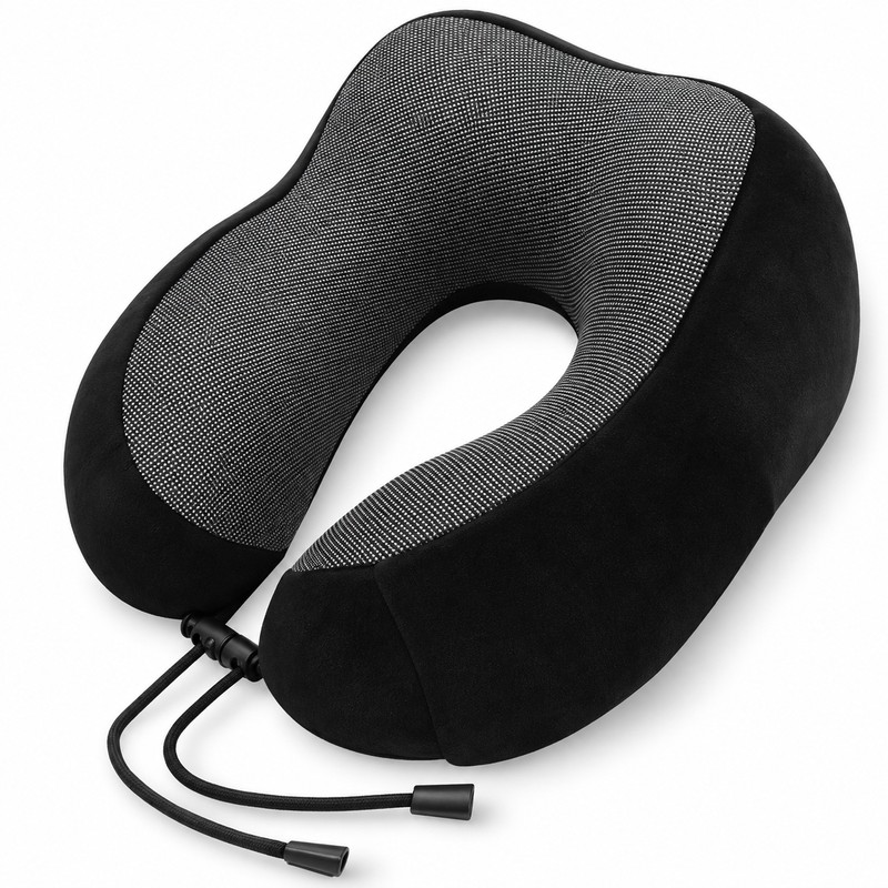U-Shaped Travel Neck Pillow for Airplane and Car Rides –