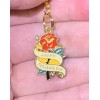 Gold Happy Mother’s Day Red Rose Charm Zipper Pull &