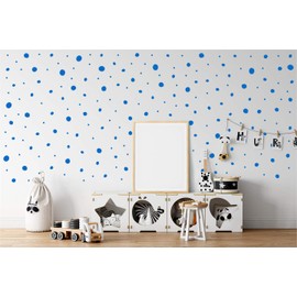 StickerDeen | Hand Drawn Blobs & Dots Shape Decoration Removable Wall Art Vinyl Decal Stickers | (Pack of 152) (Blue)