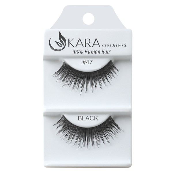 Kara Beauty Human Hair Eyelashes - 47 (Pack of 3)